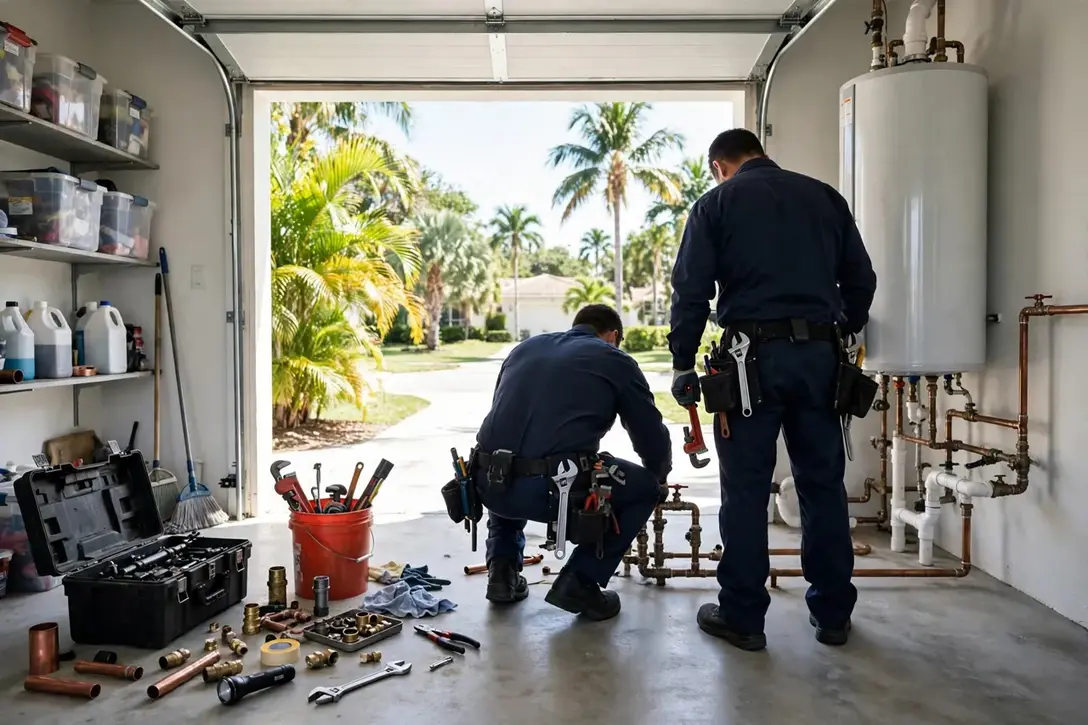 Plumber at work in Keys Gate, FL