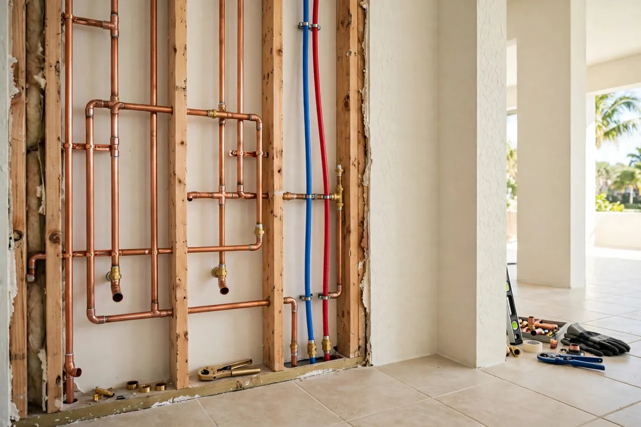 Leak detection work in a Homestead home